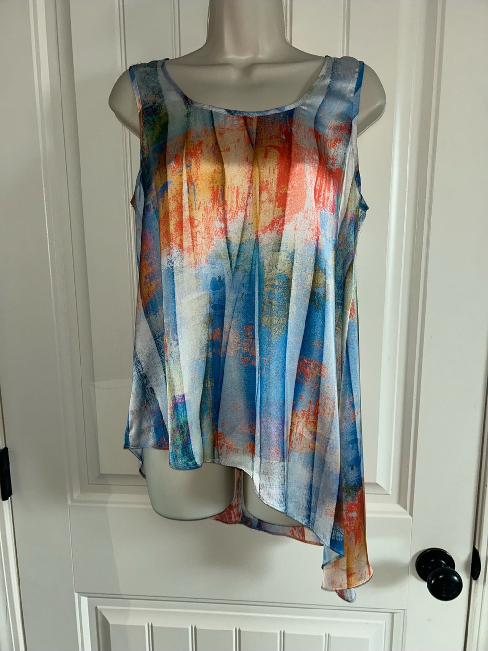 NEW Fifteen Twenty Abstract Multi-Color Sleeveless Draped Tank Sz S